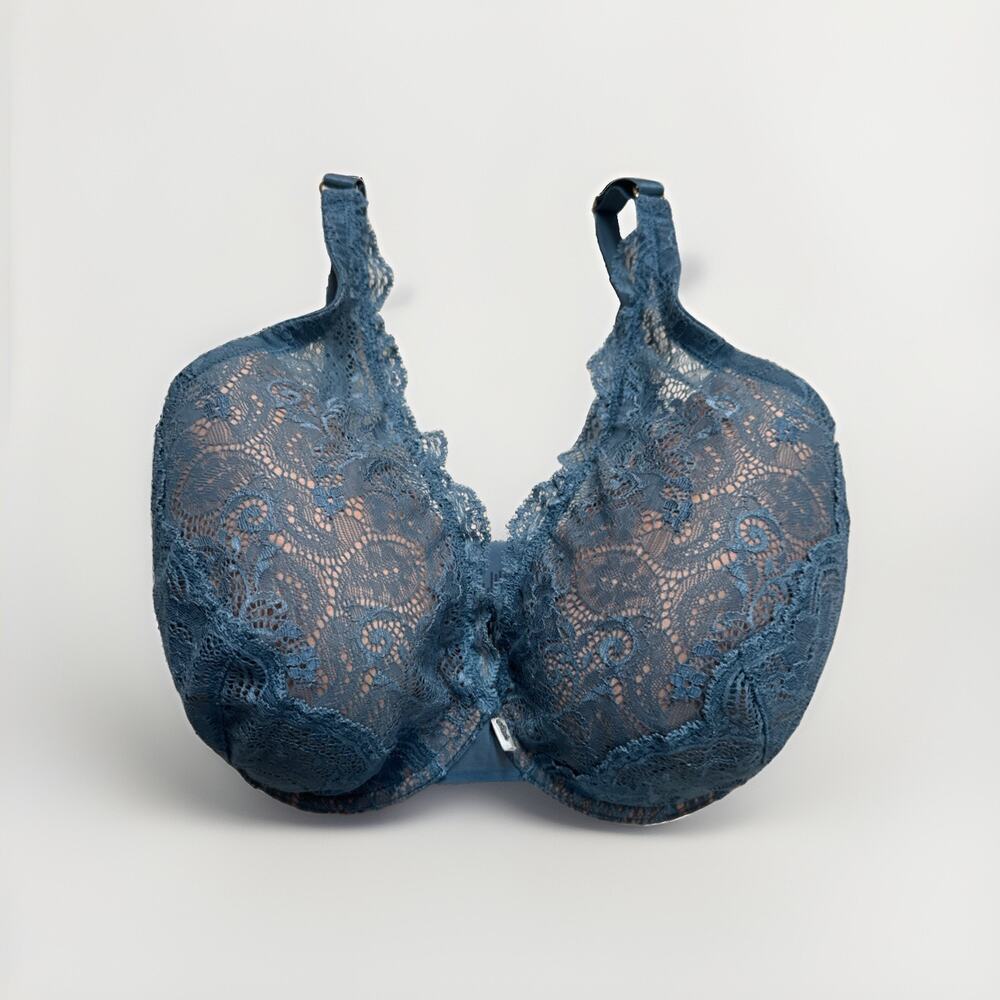 THIRD LOVE LACE CONTOUR PLUNGE BRA SIZE 34H‎ NEW Without Tags Blue Aqua